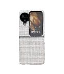 For OPPO Find N3 Flip Plaid Fabric PC Protective Phone Case(White)