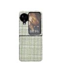 For OPPO Find N3 Flip Plaid Fabric PC Protective Phone Case(Green)