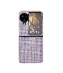 For OPPO Find N3 Flip Plaid Fabric PC Protective Phone Case(Purple)