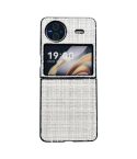 For vivo X Flip Plaid Fabric PC Protective Phone Case(White)