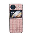 For vivo X Flip Plaid Fabric PC Protective Phone Case(Pink)