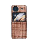 For vivo X Flip Plaid Fabric PC Protective Phone Case(Brown)