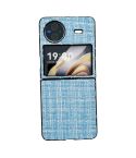 For vivo X Flip Plaid Fabric PC Protective Phone Case(Blue)