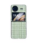 For vivo X Flip Plaid Fabric PC Protective Phone Case(Green)
