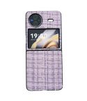 For vivo X Flip Plaid Fabric PC Protective Phone Case(Purple)
