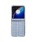 For Motorola Razr 40 Ultra Plaid Fabric PC Protective Phone Case(Blue)