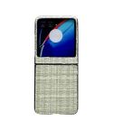 For Motorola Razr 40 Ultra Plaid Fabric PC Protective Phone Case(Green)