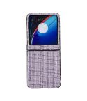 For Motorola Razr 40 Ultra Plaid Fabric PC Protective Phone Case(Purple)
