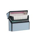 For IQOS Series Electronic Cigarette Grooved Leather PC Storage Box(Far Peak Blue)