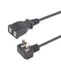 US Plug Computer PC Power 2 Pin Extension Cord, Length:1.5m(Black)