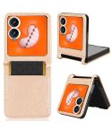 For Infinix Zero Flip Honeycomb Dot Texture Card Slot Leather Phone Case(Gold)