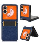 For Infinix Zero Flip Honeycomb Dot Texture Card Slot Leather Phone Case(Blue)