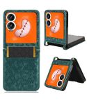 For Infinix Zero Flip Honeycomb Dot Texture Card Slot Leather Phone Case(Green)