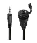 3.5mmTRS Stereo Thread Fixed Embedded Ground Plug Panel Audio Cable, Length: 0.3m(Male to Female)