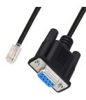 DB9 to RJ9 Adapter Cable 4P4C Telephone Crystal Head RS232 Connection Cable, Length: 1.8m(Black)