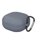 For New Samsung Galaxy Buds Live/Pro Solid Color Anti-fall Earphone Protective Case with Hook(Gray)