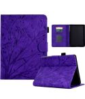 For Amazon Kindle Paperwhite 12th 2024 Fortune Tree Pressure Flower Smart Leather Tablet Case(Purple)