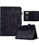 For Amazon Kindle Paperwhite 12th 2024 Fortune Tree Pressure Flower Smart Leather Tablet Case(Black)