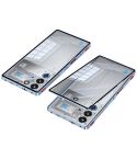 For ZTE nubia Red Magic 10 Pro / 10 Pro+ Snap Buckle Metal Frame Glass Back Panel Phone Case(Sierra Blue)