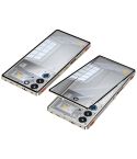 For ZTE nubia Red Magic 10 Pro / 10 Pro+ Snap Buckle Metal Frame Glass Back Panel Phone Case(Gold)