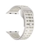 For Apple Watch 46mm / 49mm / 45mm / 44mm Single Nail Dual-Color Multi-hole Silicone Watch Band(Beige Clear Luminous)