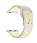 For Apple Watch 46mm / 49mm / 45mm / 44mm Single Nail Dual-Color Multi-hole Silicone Watch Band(Warm Gray Yellow)
