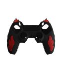 For Sony PS5 Flame Silicone Gamepad Protective Case(Black)