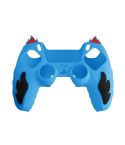 For Sony PS5 Flame Silicone Gamepad Protective Case(Blue)