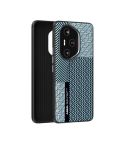 For Honor 300 Pro ABEEL 6D Micro Relief Phone Case(Carbon Fiber Blue)
