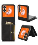 For Infinix Zero Flip Skin-feeling Half-split Card Slot Folding Phone Case(Black)