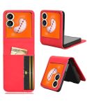 For Infinix Zero Flip Skin-feeling Half-split Card Slot Folding Phone Case(Red)