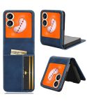 For Infinix Zero Flip Skin-feeling Half-split Card Slot Folding Phone Case(Blue)