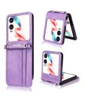 For Infinix Zero Flip Crossbody Card Bag PU Folding Phone Case(Purple)