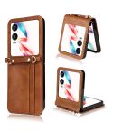 For Infinix Zero Flip Crossbody Card Bag PU Folding Phone Case(Brown)