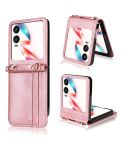 For Infinix Zero Flip Crossbody Card Bag PU Folding Phone Case(Pink)
