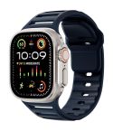 For Apple Watch 46mm / 49mm / 45mm / 44mm Single Nail Dual-Color Multi-hole Silicone Watch Band(Midnight Color)