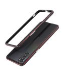 For OPPO Reno4 Aluminum Alloy Shockproof Protective Bumper Frame(Black Red)
