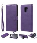 For Xiaomi Redmi 10X 5G / 10X Pro 5G 2 in 1 Solid Color Detachable PU Leather Case with Card Slots & Magnetic Holder & Photo Frame & Wallet & Strap(Purple)