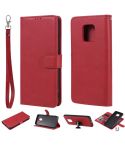 For Xiaomi Redmi 10X 5G / 10X Pro 5G 2 in 1 Solid Color Detachable PU Leather Case with Card Slots & Magnetic Holder & Photo Frame & Wallet & Strap(Red)