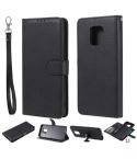 For Xiaomi Redmi 10X 5G / 10X Pro 5G 2 in 1 Solid Color Detachable PU Leather Case with Card Slots & Magnetic Holder & Photo Frame & Wallet & Strap(Black)