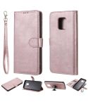 For Xiaomi Redmi 10X 5G / 10X Pro 5G 2 in 1 Solid Color Detachable PU Leather Case with Card Slots & Magnetic Holder & Photo Frame & Wallet & Strap(Rose Gold)