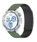 22mm Cloud Wood Grain Silicone Magnetic Watch Band(Dark Green Black)
