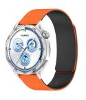 22mm Cloud Wood Grain Silicone Magnetic Watch Band(Orange Black)