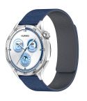 22mm Cloud Wood Grain Silicone Magnetic Watch Band(Midnight Blue Grey)