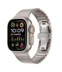 For Apple Watch 46mm / 49mm / 45mm / 44mm Butterfly Clasp One-Bead Titanium Alloy Watch Band(Titanium)