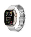 For Apple Watch 46mm / 49mm / 45mm / 44mm Butterfly Clasp One-Bead Titanium Alloy Watch Band(Silver)