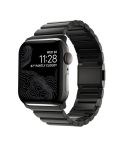For Apple Watch 46mm / 49mm / 45mm / 44mm Norman Clasp One-Bead Stainless Steel Watch Band(Black)