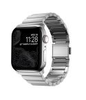 For Apple Watch 46mm / 49mm / 45mm / 44mm Norman Clasp One-Bead Stainless Steel Watch Band(Silver)