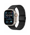For Apple Watch 46mm / 49mm / 45mm / 44mm Bamboo Norman Buckle Pure Titanium Watch Band(Black)