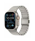 For Apple Watch 46mm / 49mm / 45mm / 44mm Bamboo Norman Buckle Pure Titanium Watch Band(Titanium)